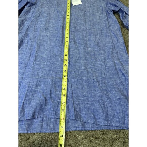 NWT SIGRID OLSEN Linen Lagenlook Button Down Tunic Shirt Dress Roll Sleeve M - Picture 9 of 9